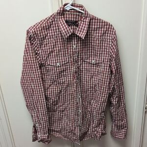 Club Monaco Red and White Plaid Shirt